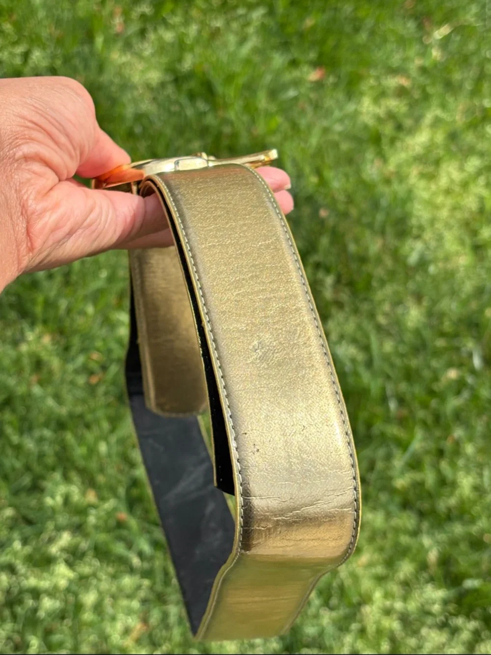 Vintage Gold Elephant Buckle Belt - Picture 12 of 13